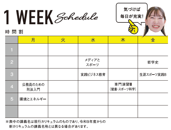 飯田さんの時間割